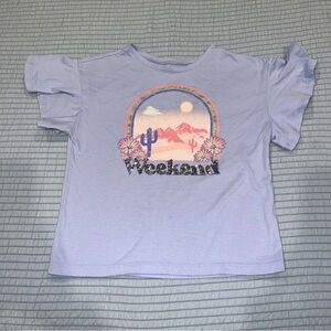 Children’s Place Girls Size Small Purple Weekend Mountain Short Sleeve Shirt